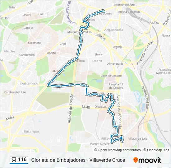 116 Bus Line Map