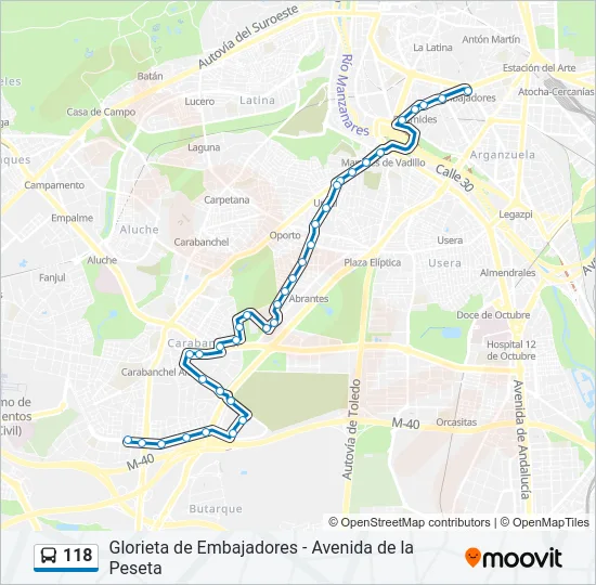 118 Bus Line Map