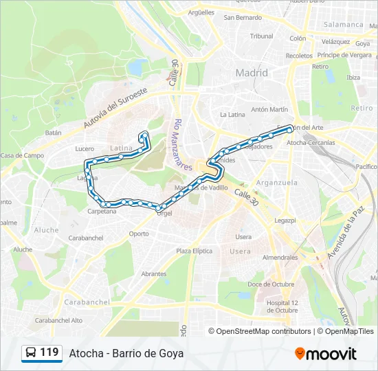119 Bus Line Map