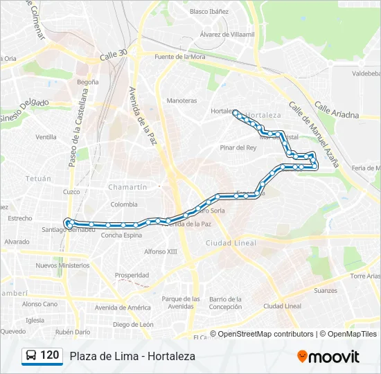 120 Bus Line Map