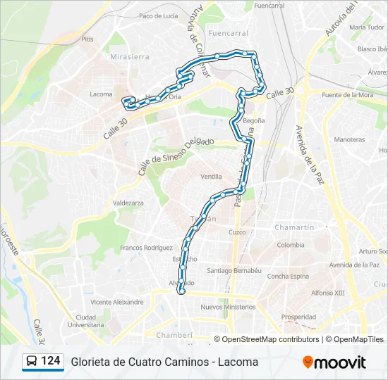 124 Bus Line Map