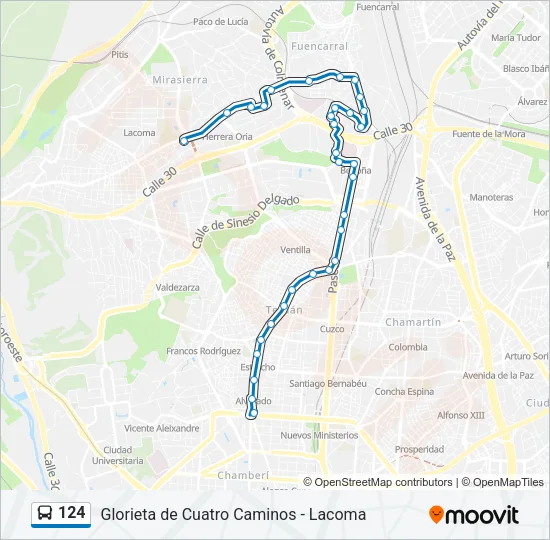 124 Bus Line Map
