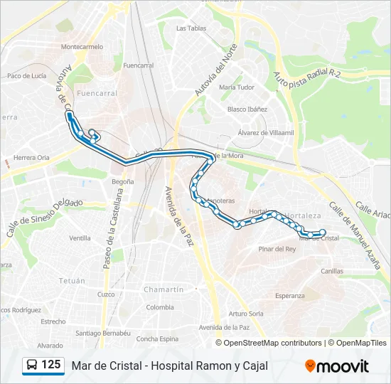 125 Bus Line Map