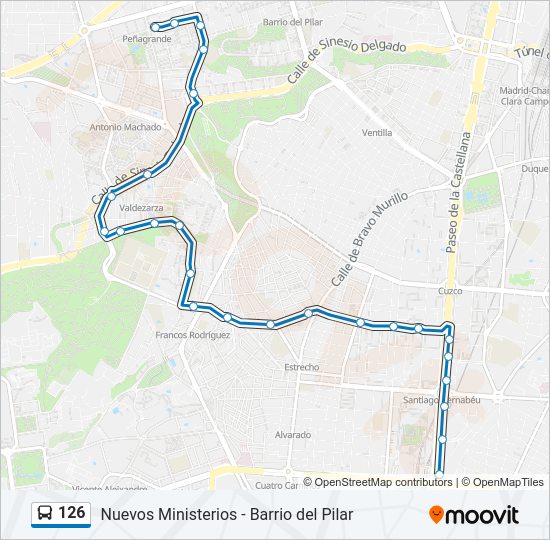 Mapa de 126 de autobús