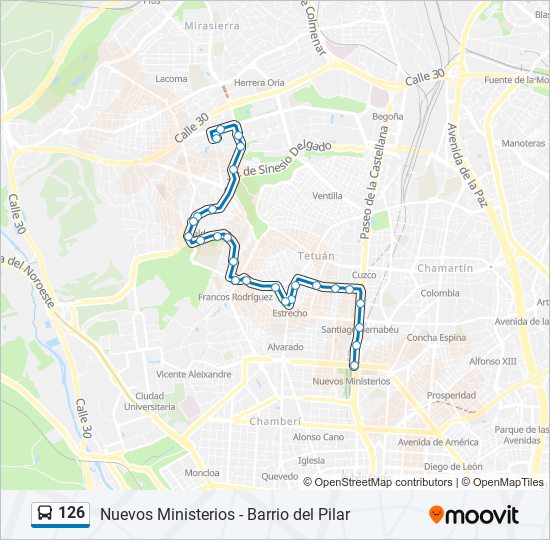 Mapa de 126 de autobús