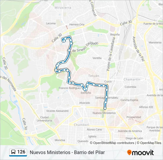 126 Bus Line Map