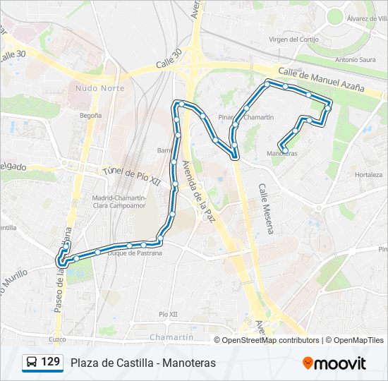 129 bus Mapa de línia