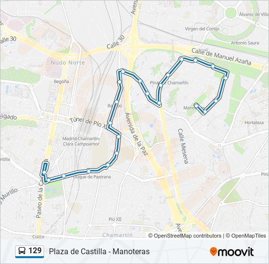 129 bus Mapa de línia