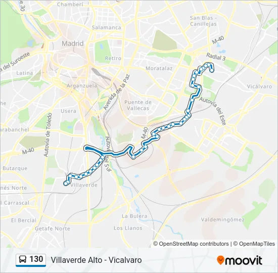 130 Bus Line Map