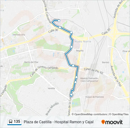 135 Bus Line Map