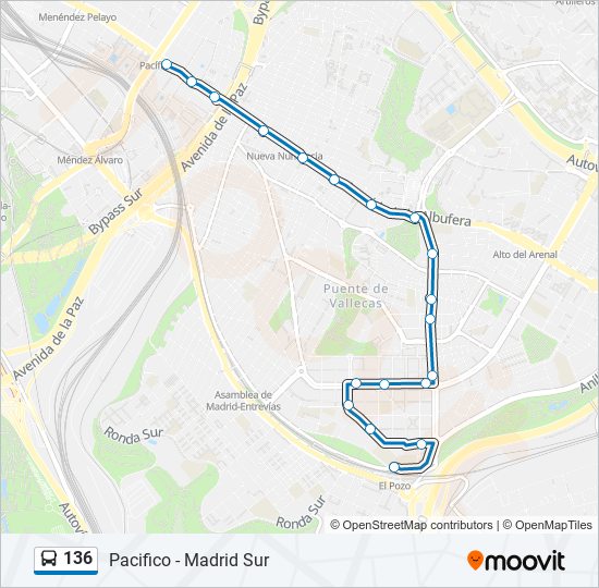 136 bus Line Map