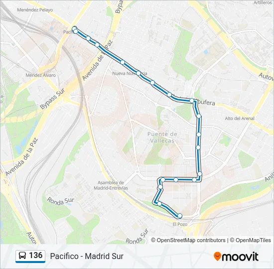 136 Bus Line Map