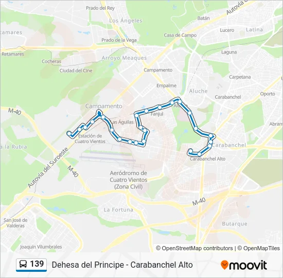 139 Bus Line Map