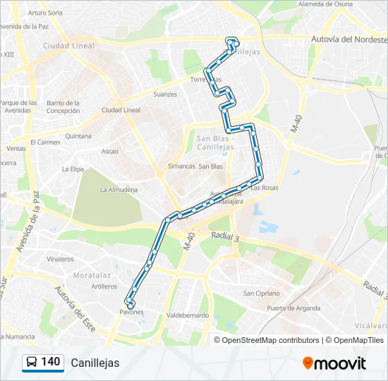 140 Bus Line Map