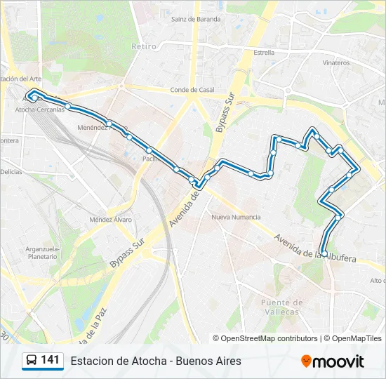 141 Bus Line Map