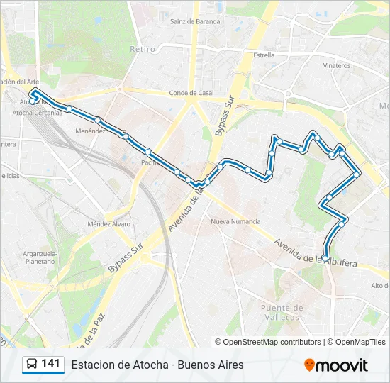 141 Bus Line Map