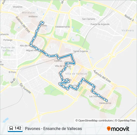 142 Bus Line Map