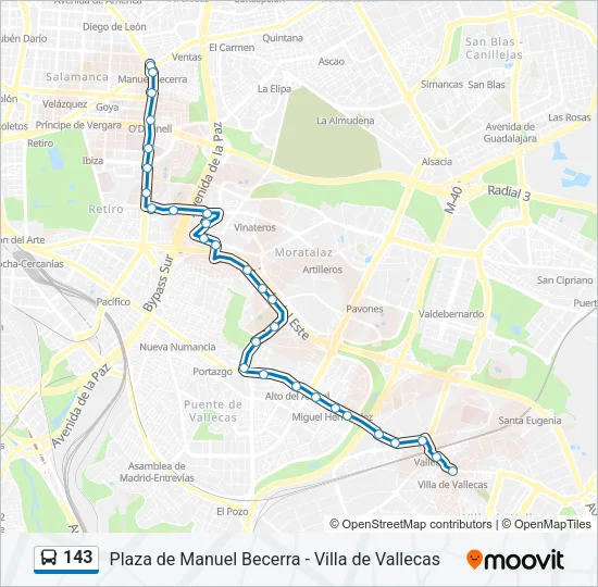 143 Bus Line Map