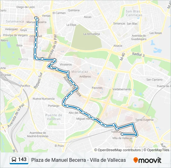 143 Bus Line Map