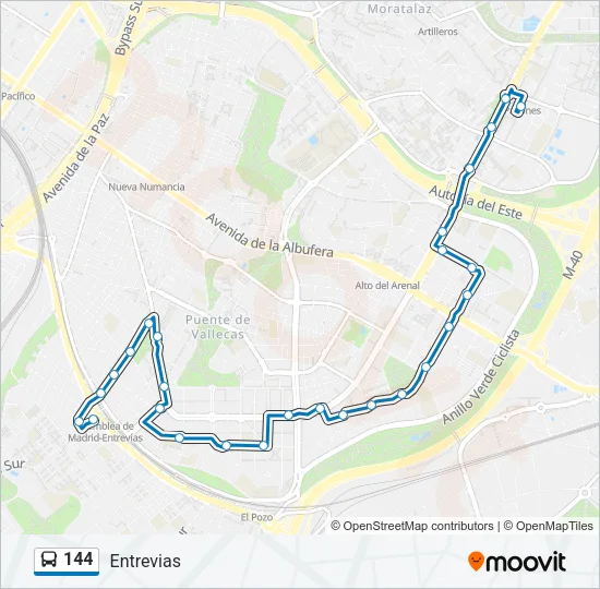 144 Bus Line Map