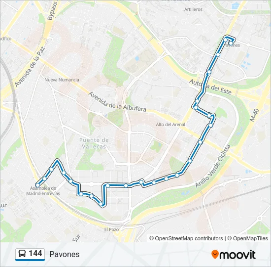 144 Bus Line Map