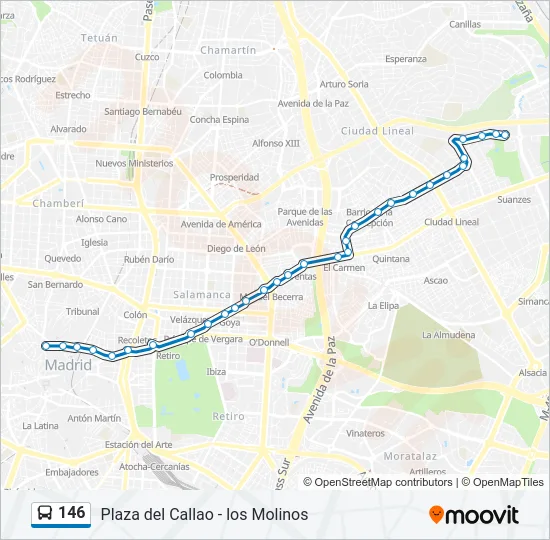 146 Bus Line Map