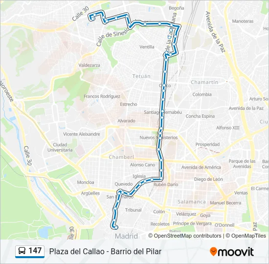 147 Bus Line Map