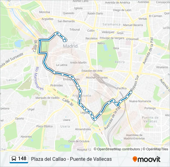 148 Bus Line Map