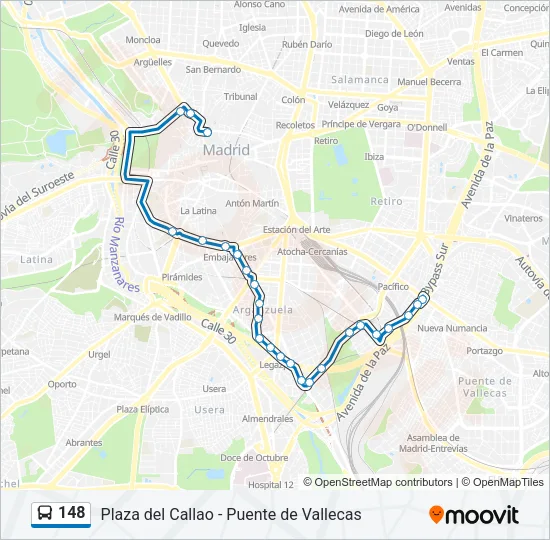 148 Bus Line Map