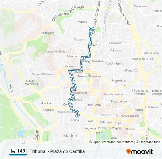 149 Bus Line Map
