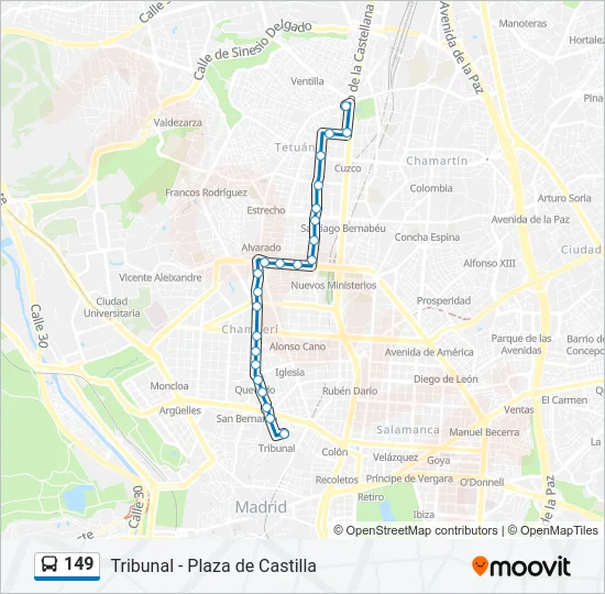 149 Bus Line Map