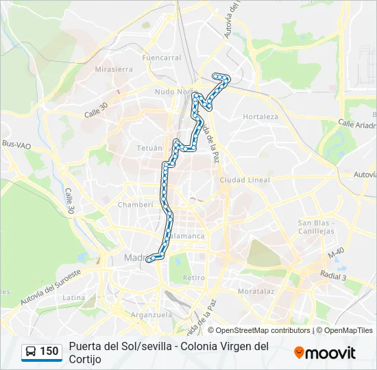 150 Bus Line Map