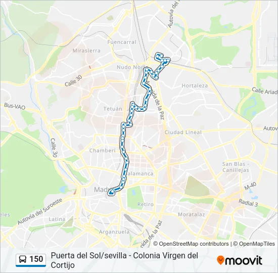 150 Bus Line Map