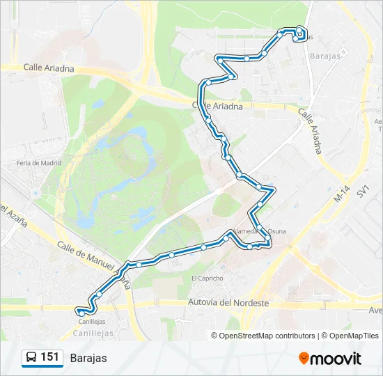 151 Bus Line Map