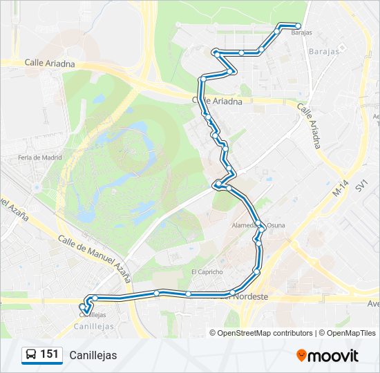 151 Bus Line Map