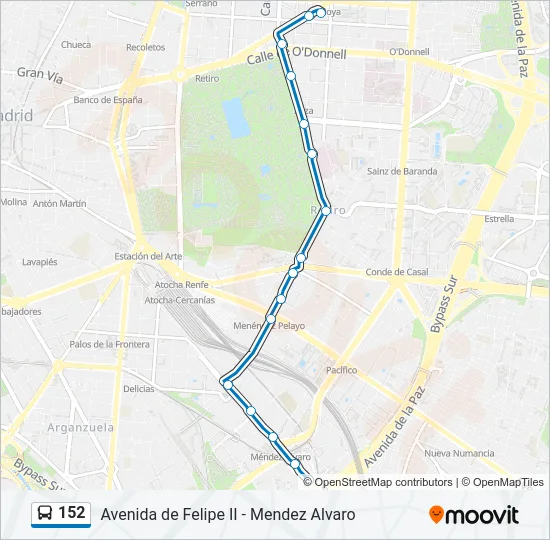 152 Bus Line Map