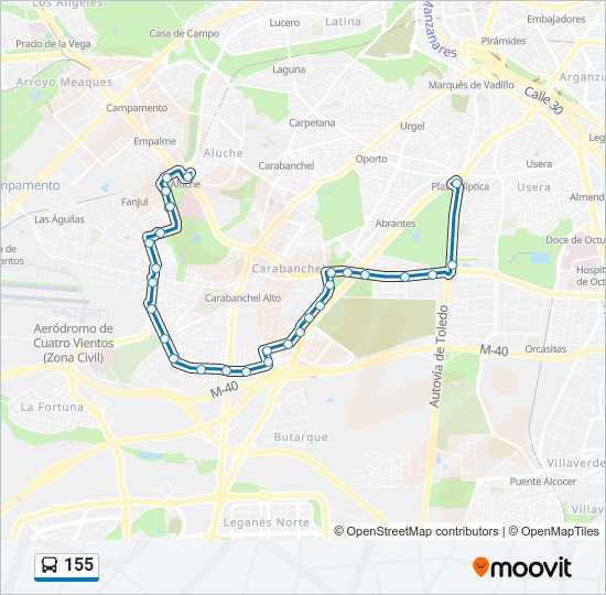 155 bus Mapa de línia