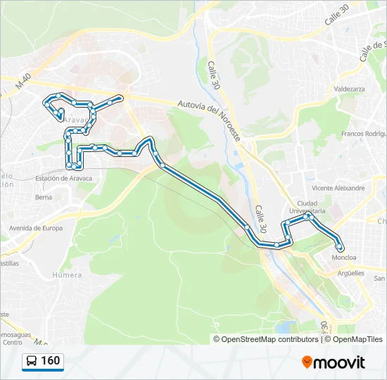 160 Bus Line Map
