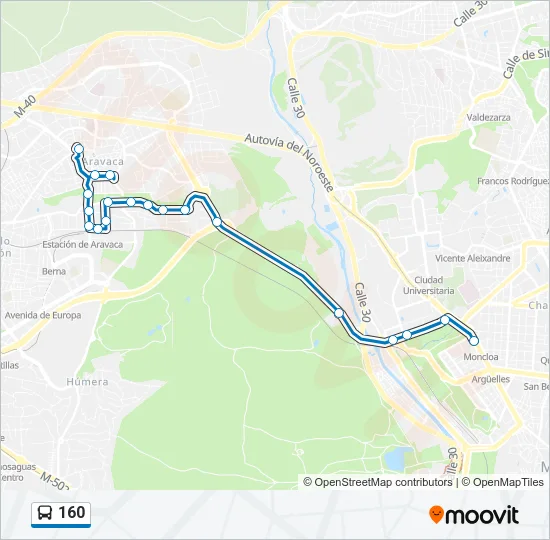 160 Bus Line Map