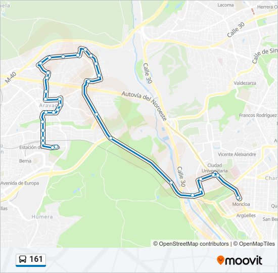 Mapa de 161 de autobús