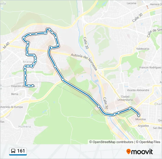 161 Bus Line Map