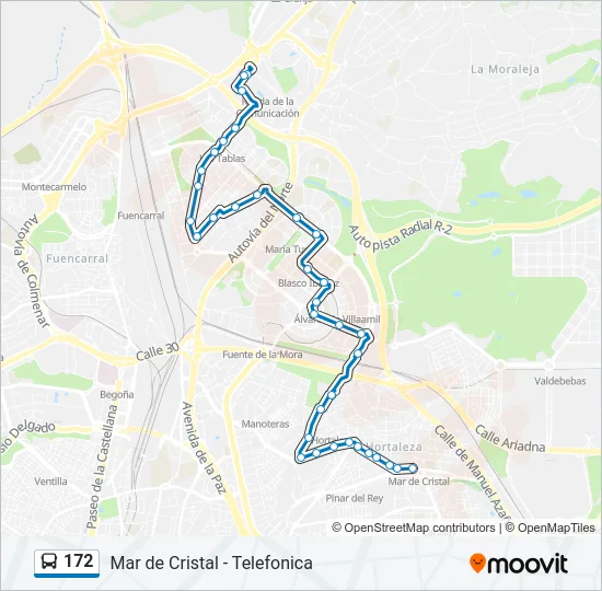 172 Bus Line Map