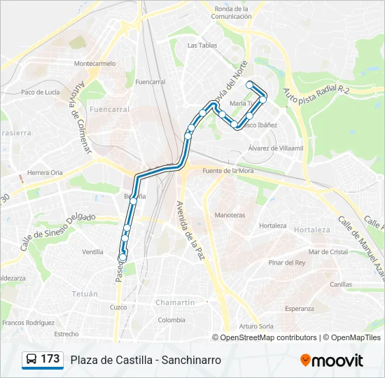 173 Bus Line Map