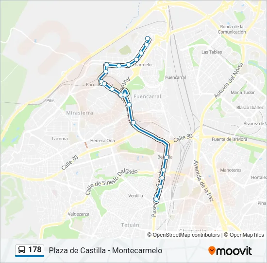178 Bus Line Map