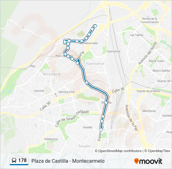 178 Bus Line Map