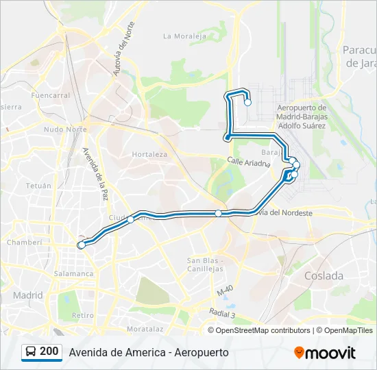 200 Bus Line Map