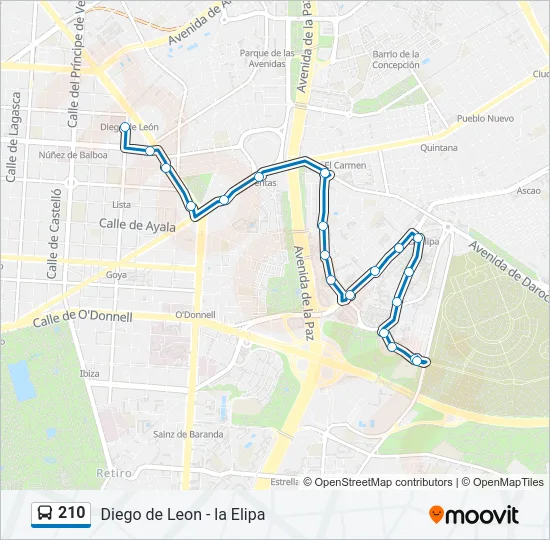 210 Bus Line Map