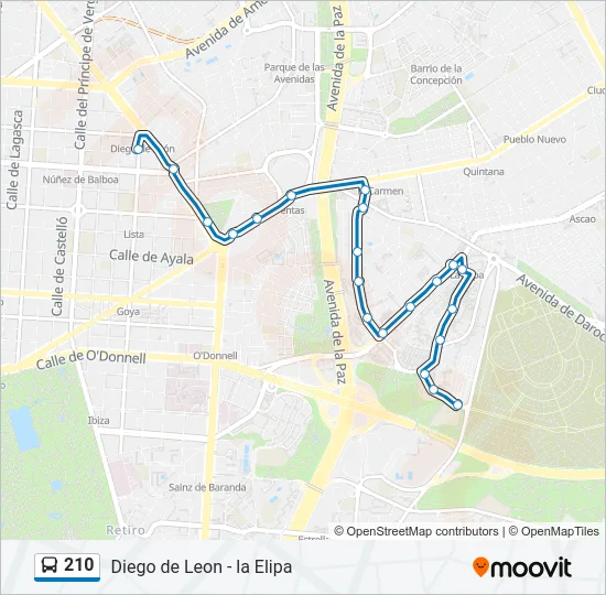 210 Bus Line Map