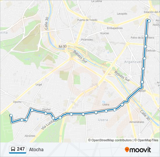247 bus Line Map