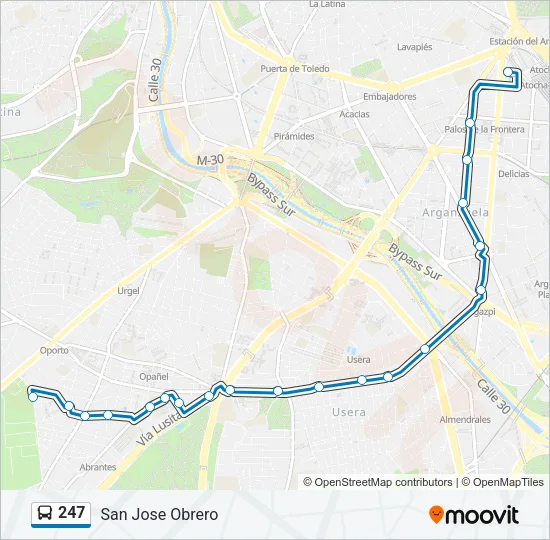 247 Bus Line Map